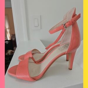 Vince Camuto Leather Coral Court Ankle Strap Heel Sandals Size 8